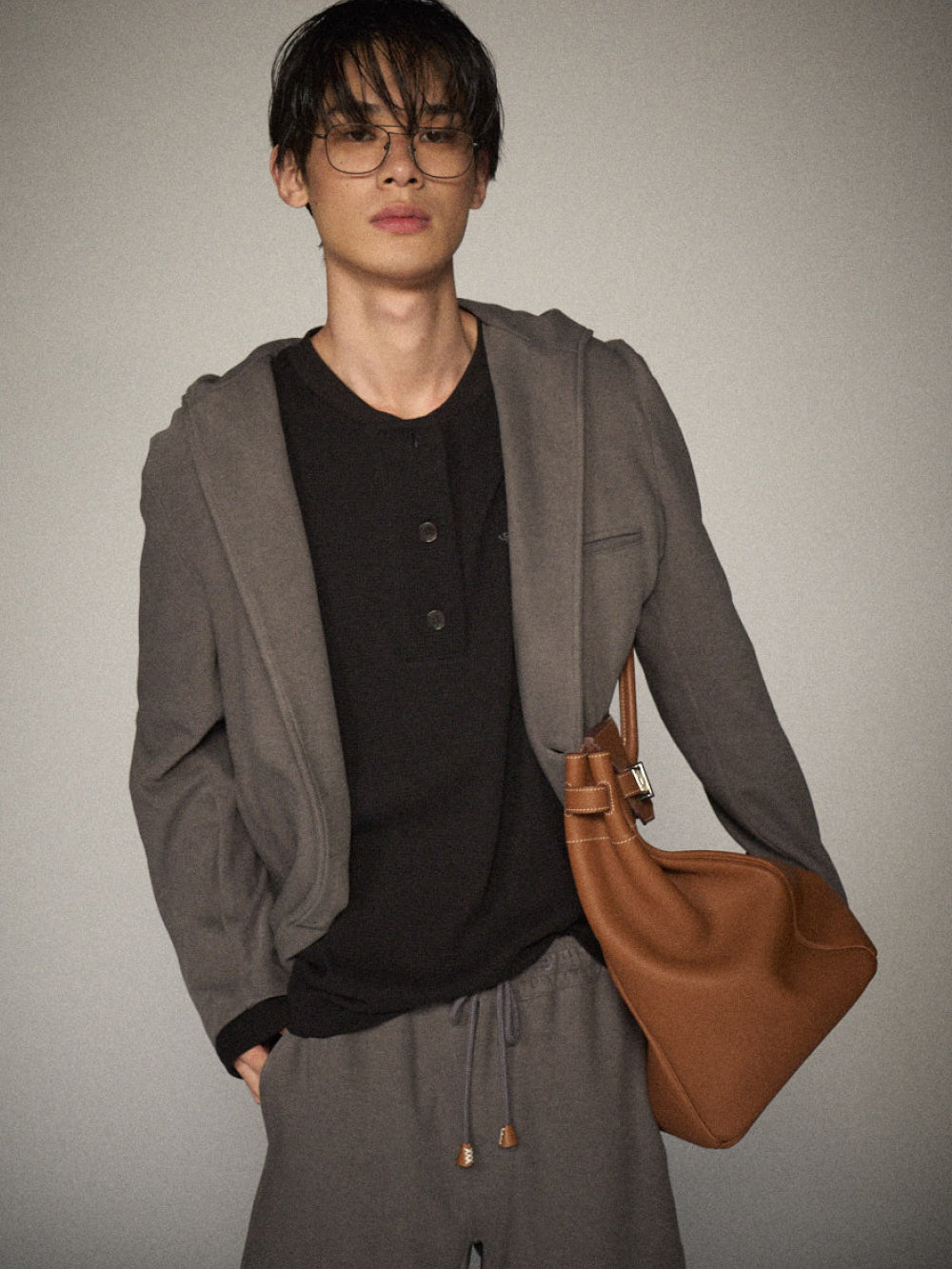 Henley Neck Waffle LS Tee