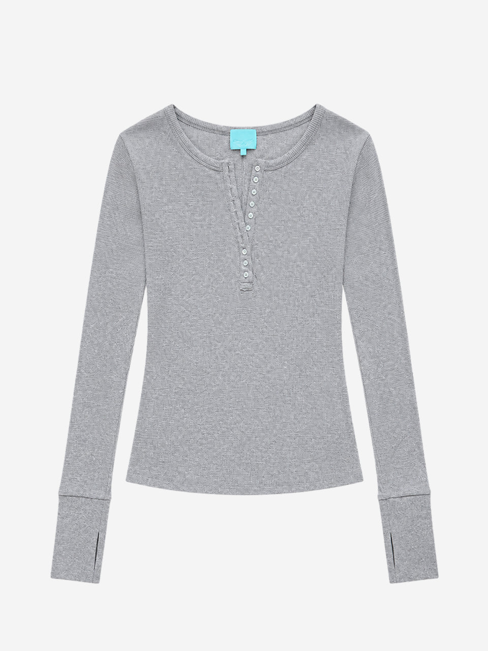 Slim Henley Neck Waffle Tee