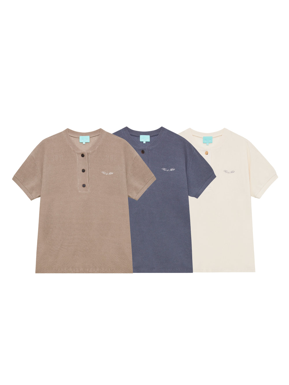 Henley-Neck Waffle Tee