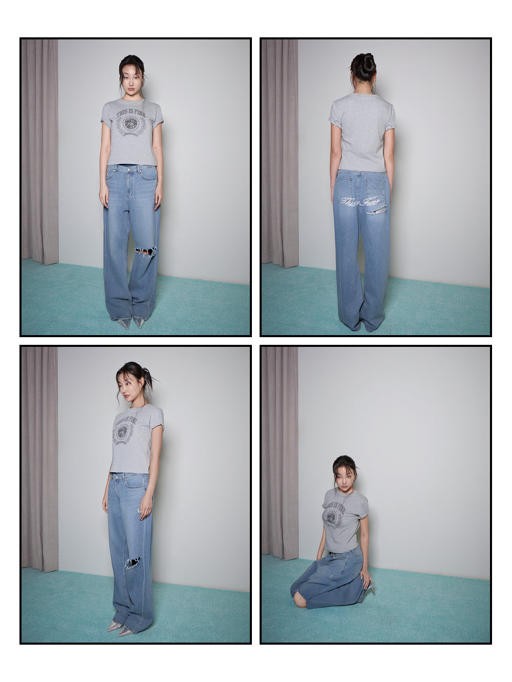 スリム ローレルズ T スポーティフグレー