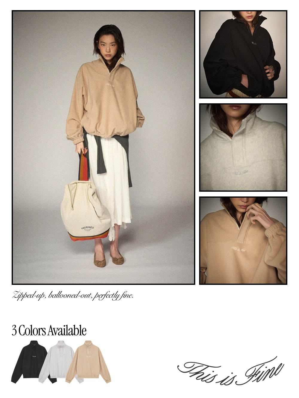 Quarter-Zip Balloon Pullover Fleece