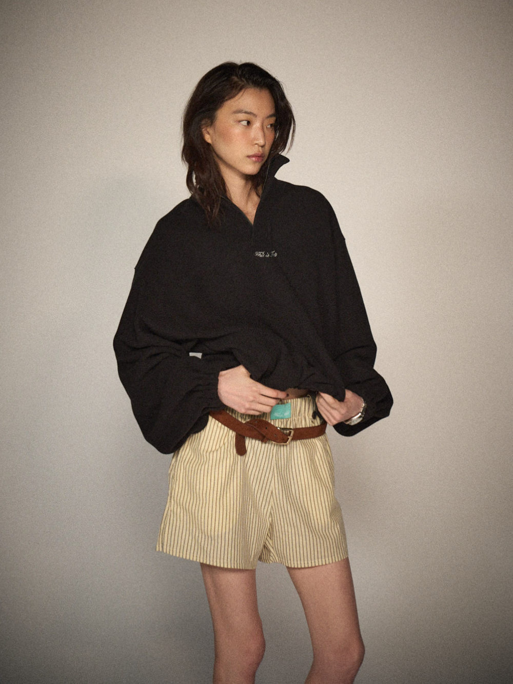 Quarter-Zip Balloon Pullover Fleece