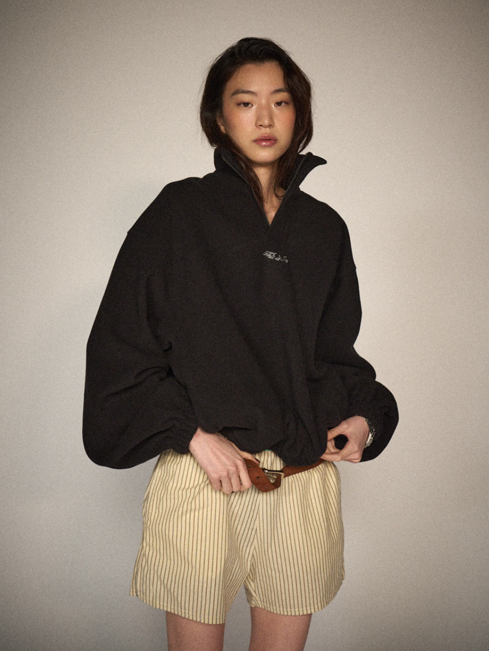 Quarter-Zip Balloon Pullover Fleece