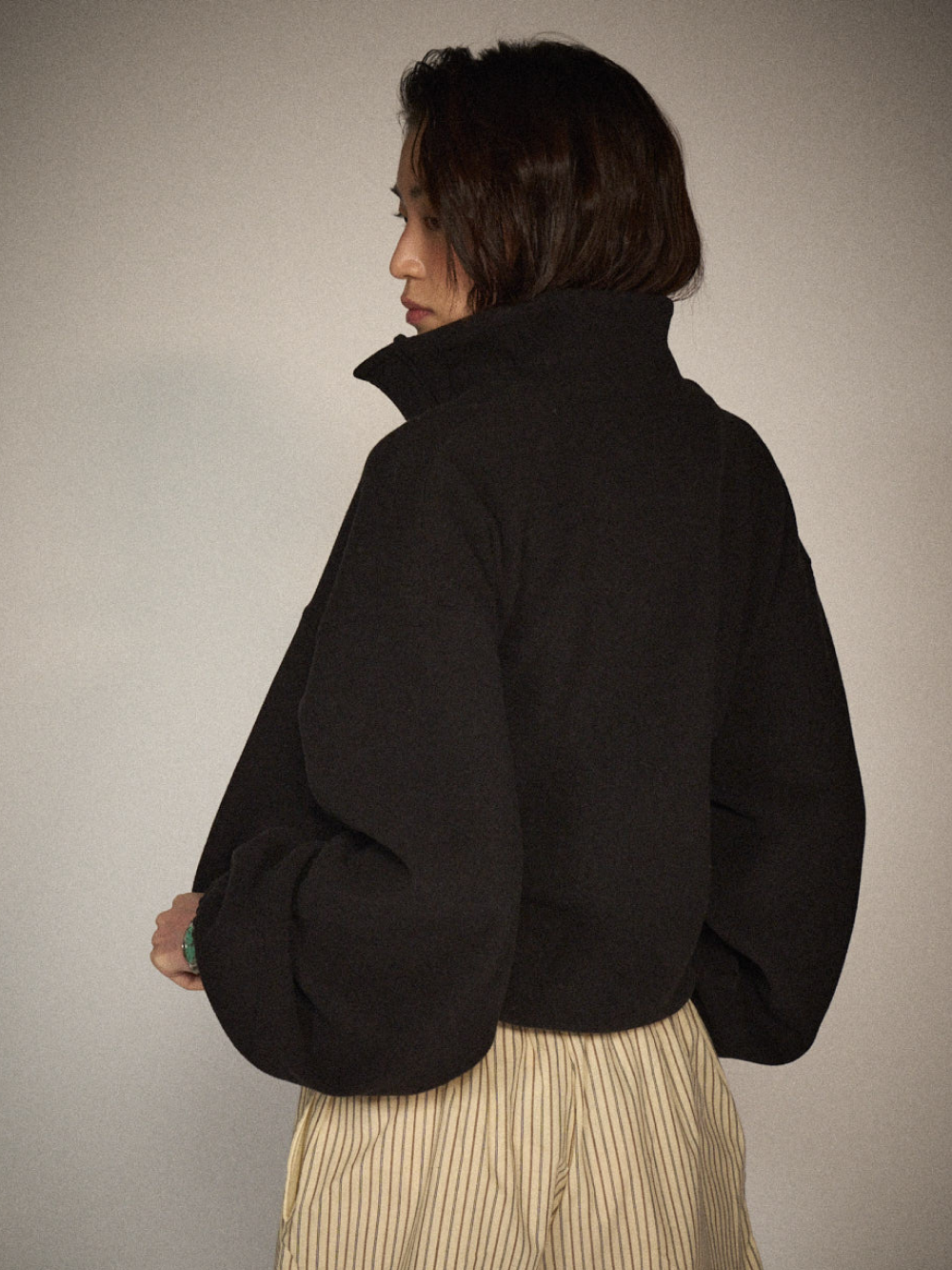 Quarter-Zip Balloon Pullover Fleece