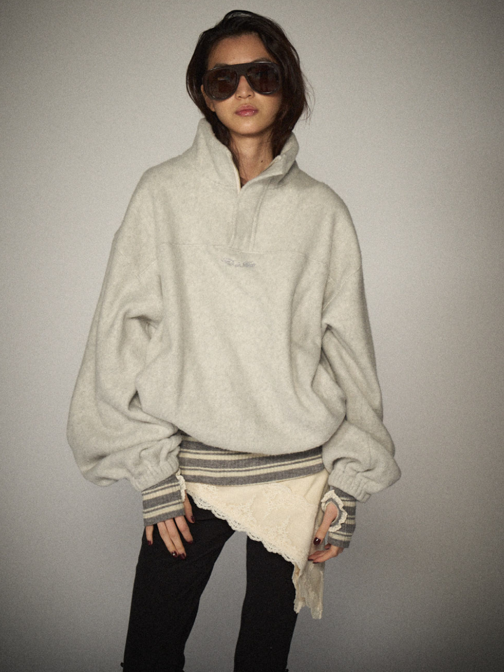 Quarter-Zip Balloon Pullover Fleece