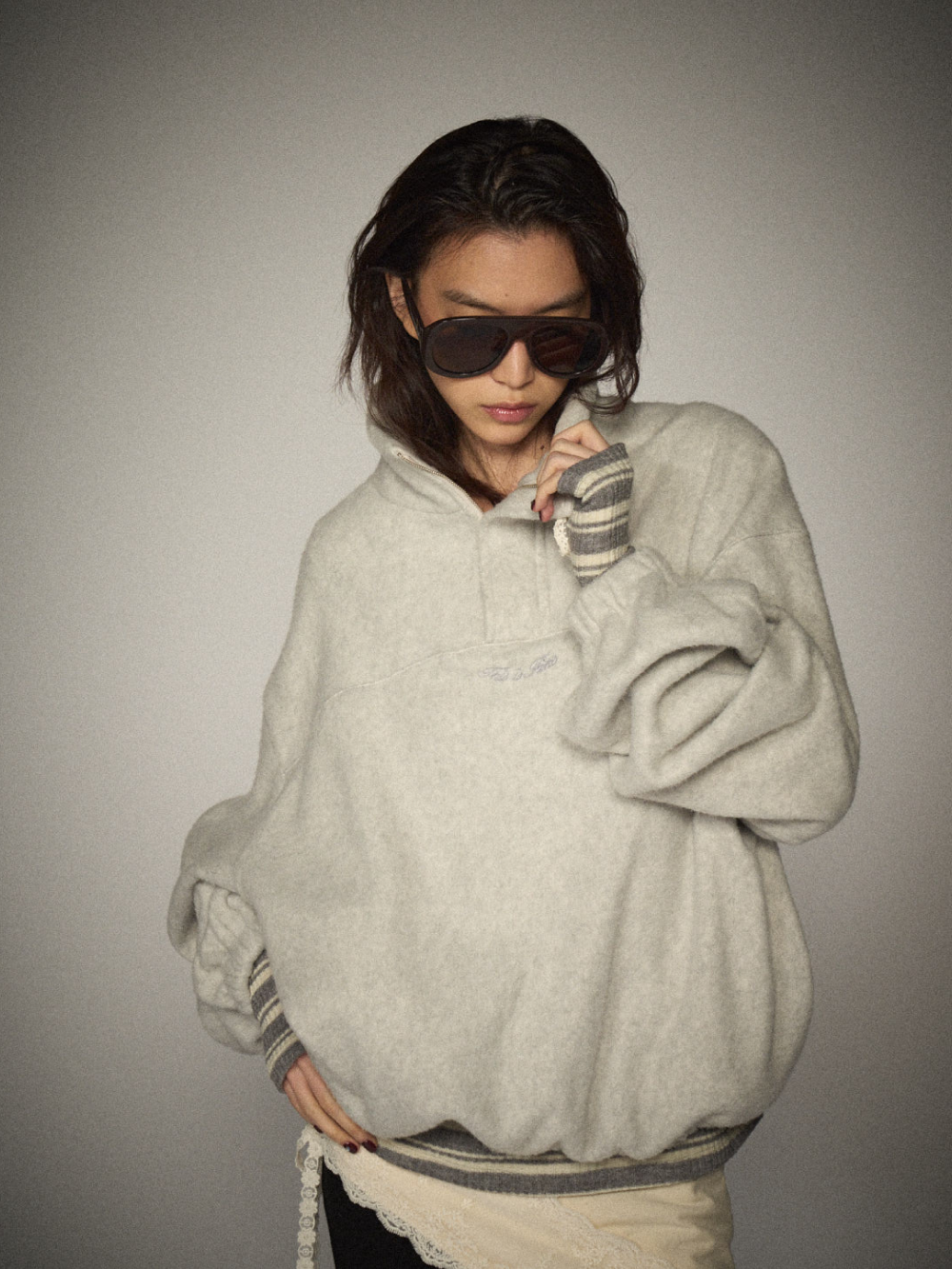 Quarter-Zip Balloon Pullover Fleece
