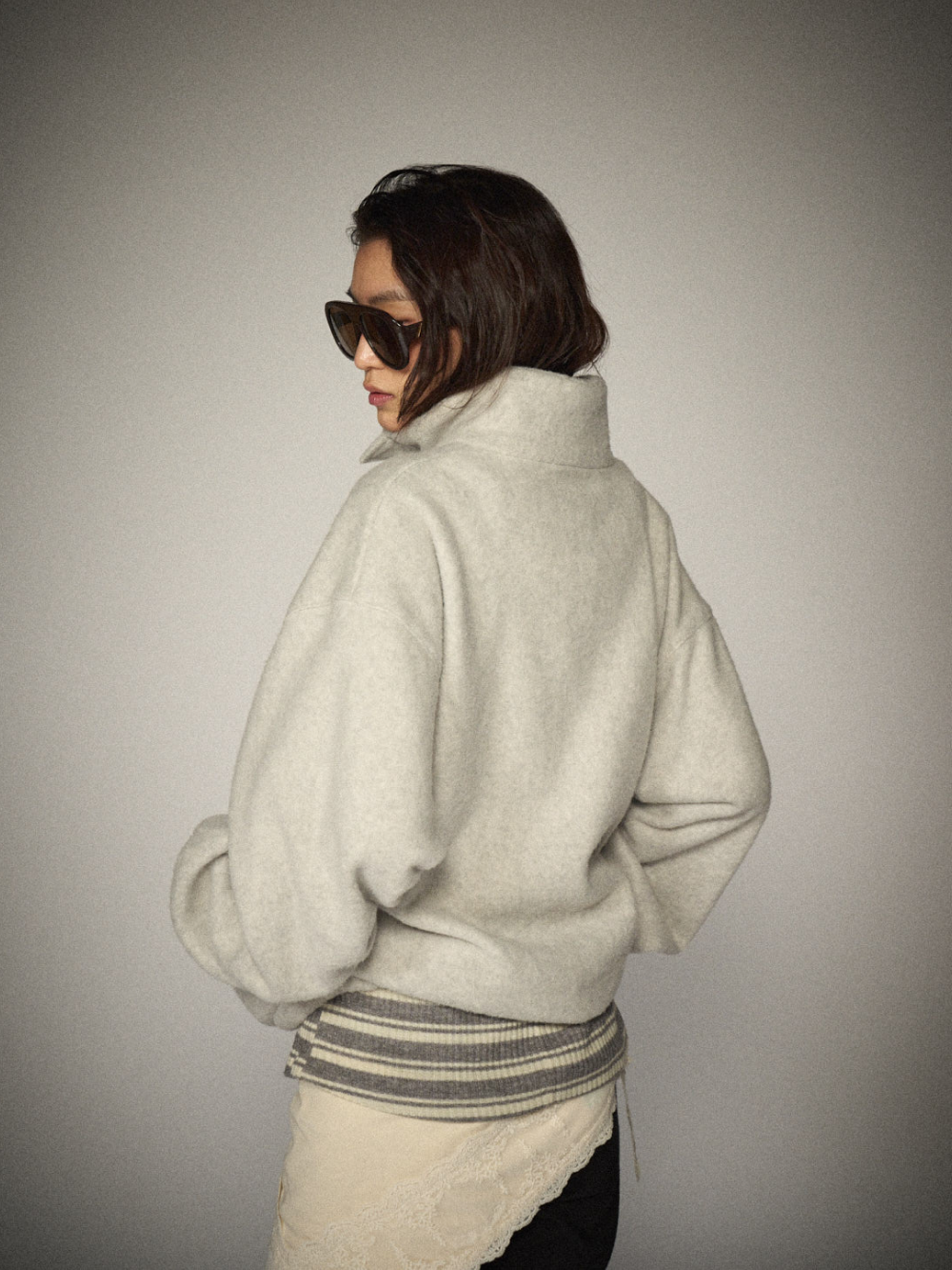Quarter-Zip Balloon Pullover Fleece