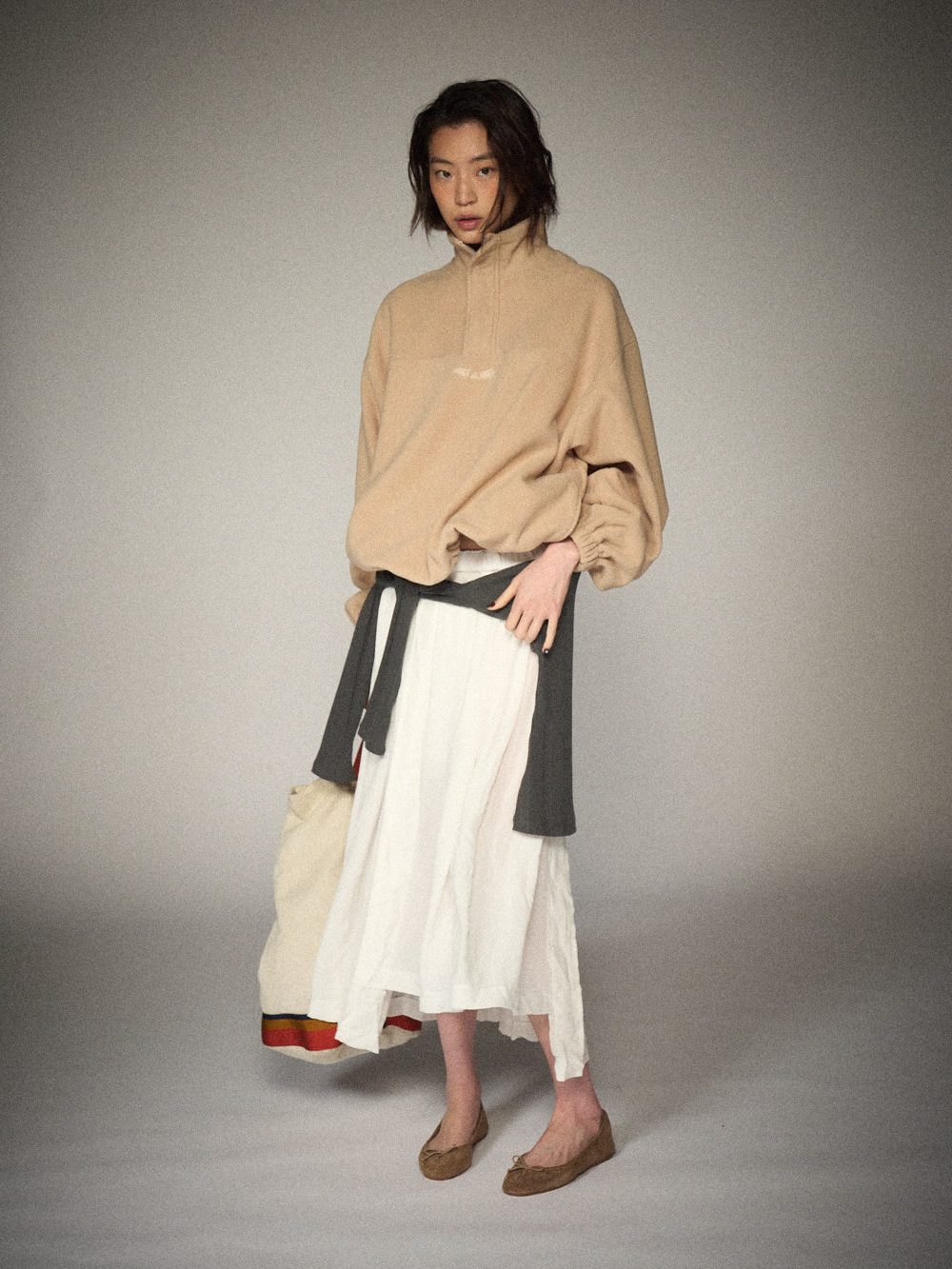 Quarter-Zip Balloon Pullover Fleece