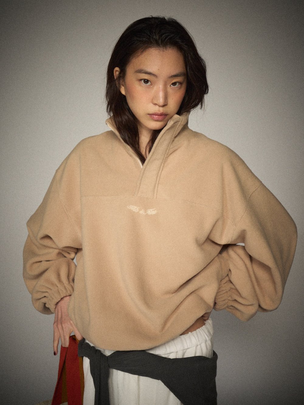Quarter-Zip Balloon Pullover Fleece