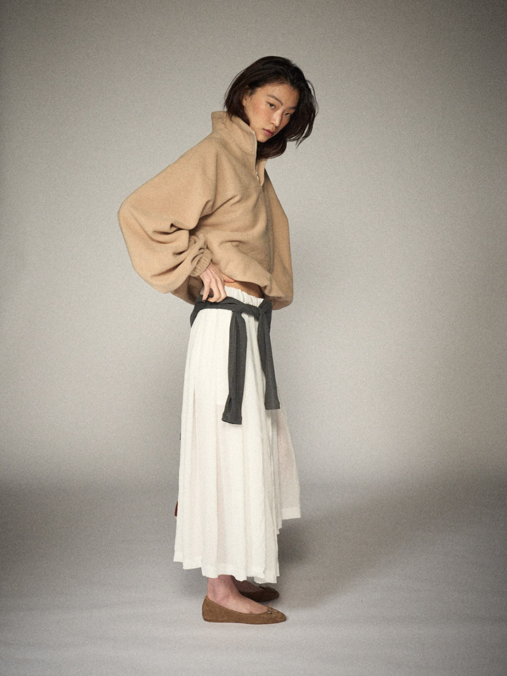 Quarter-Zip Balloon Pullover Fleece