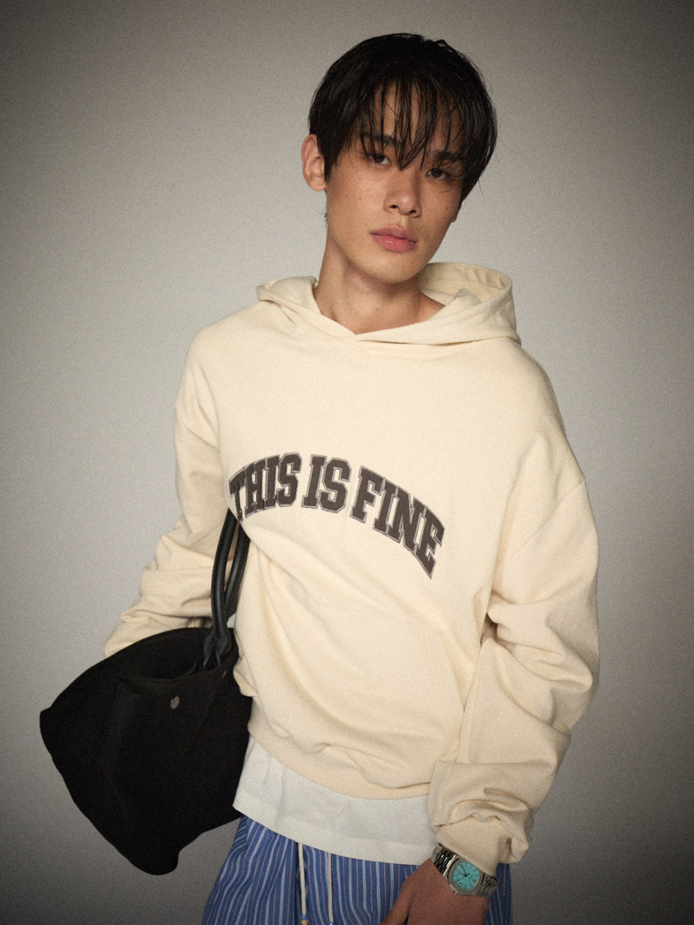 THIS IS FINE Applique Hoodie