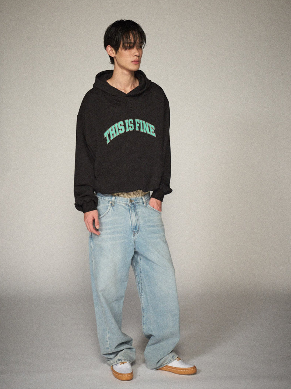 THIS IS FINE Applique Hoodie