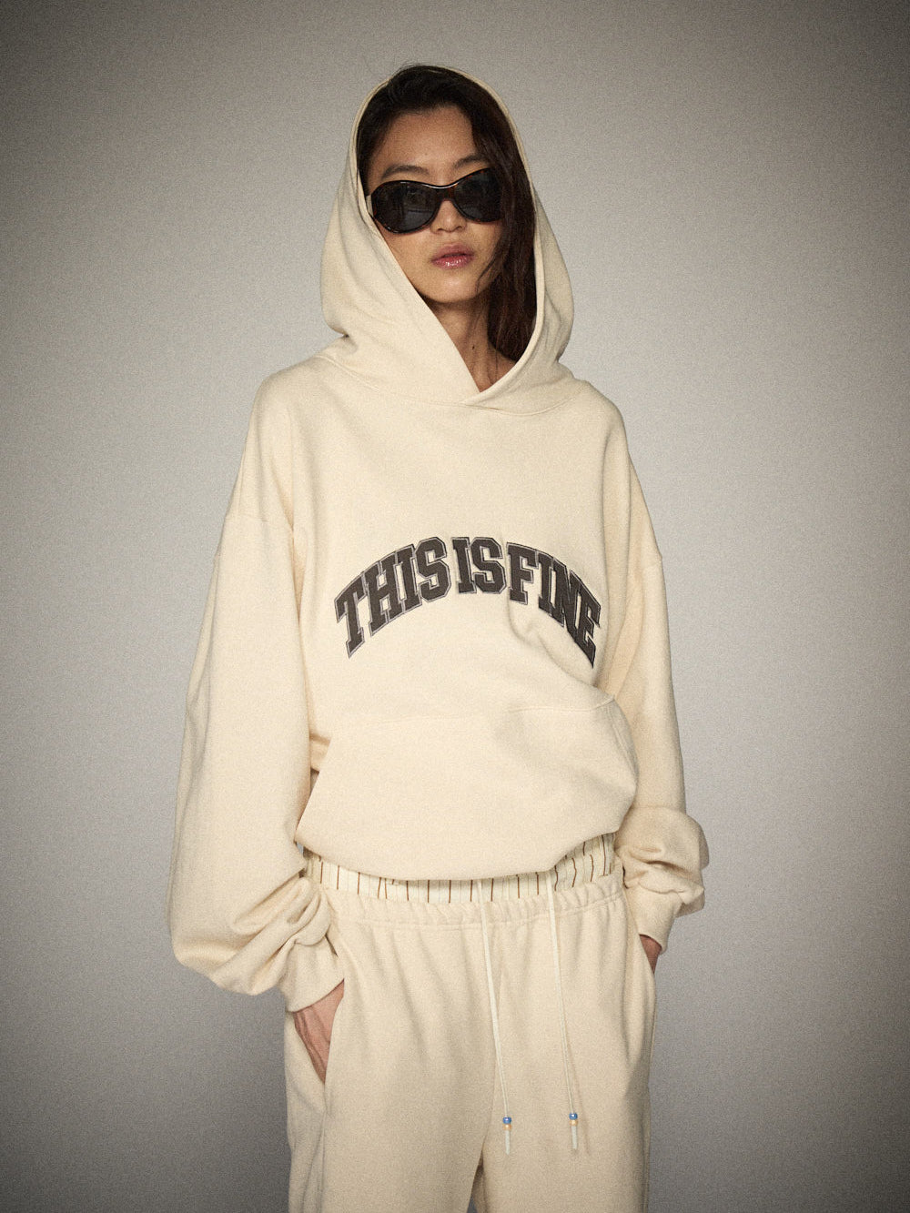 THIS IS FINE Applique Hoodie