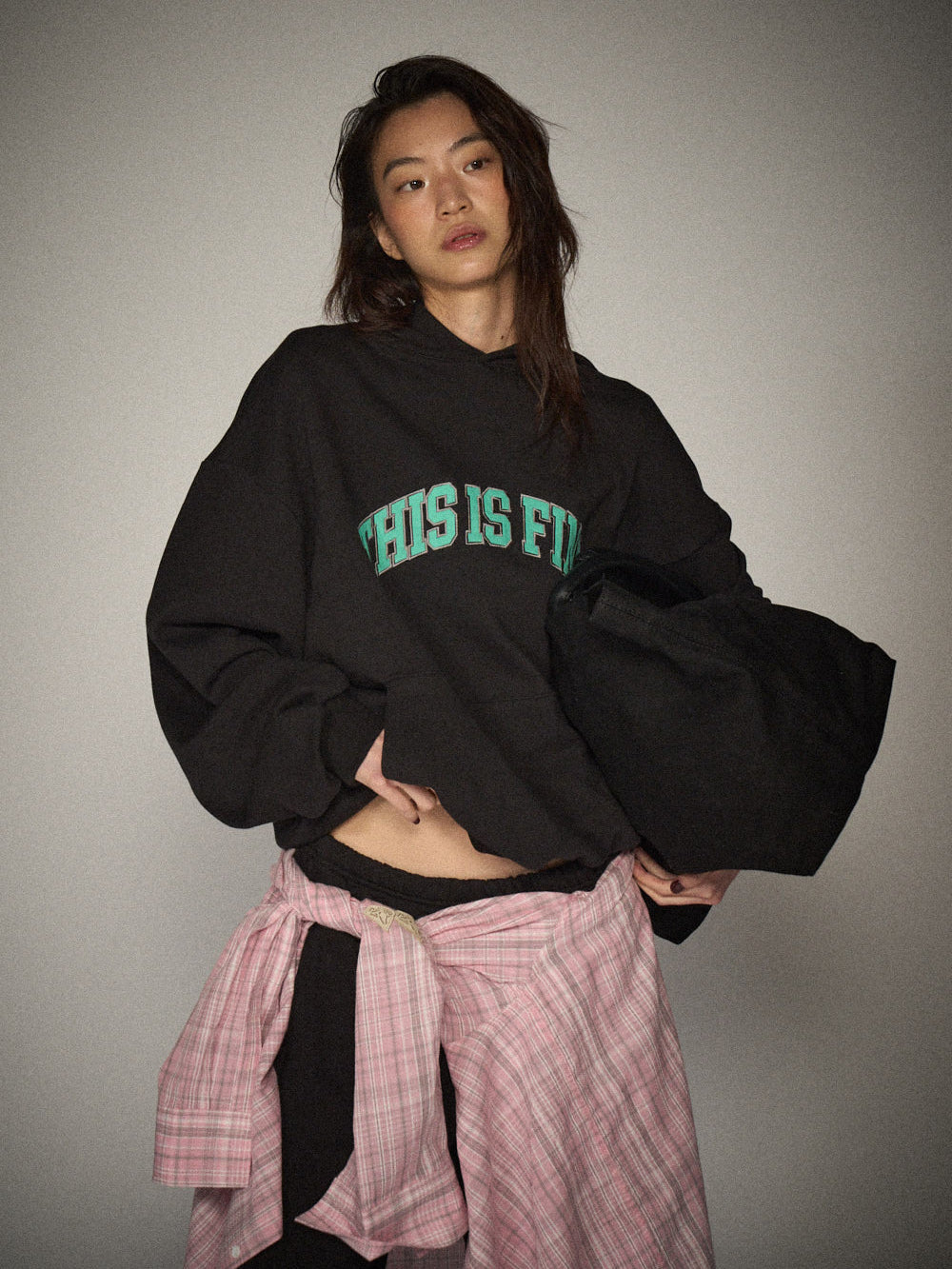 THIS IS FINE Applique Hoodie