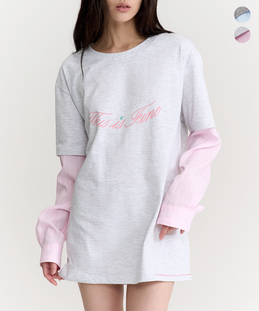 릴랙스드 더블 레이어 티