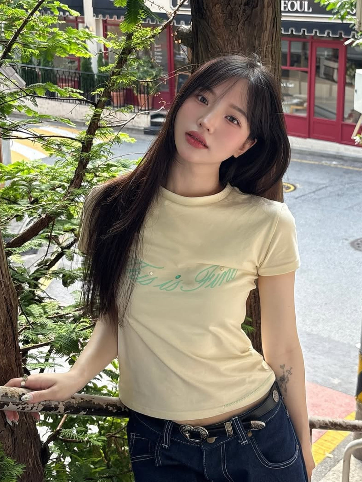 Cropped Signature Tee