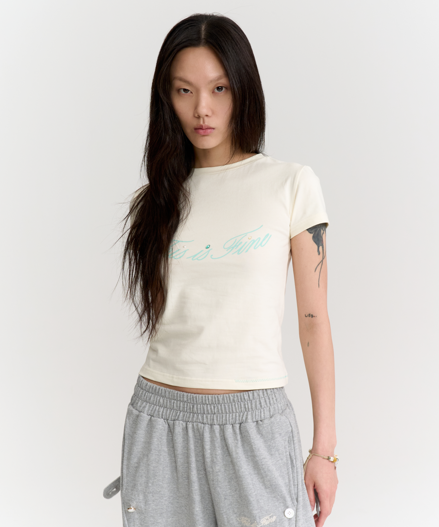 クロップド シグネチャーTシャツ