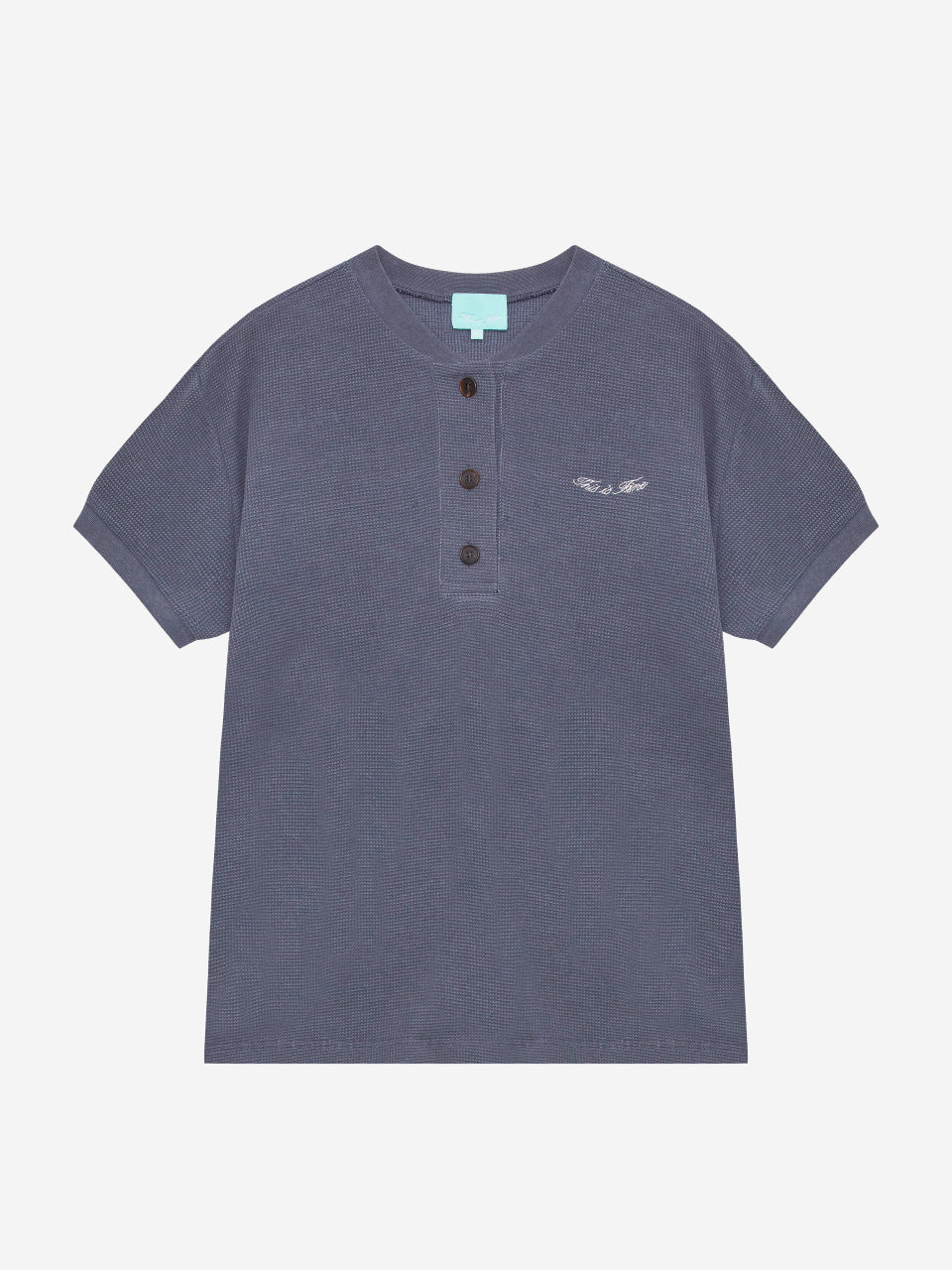 Henley-Neck Waffle Tee