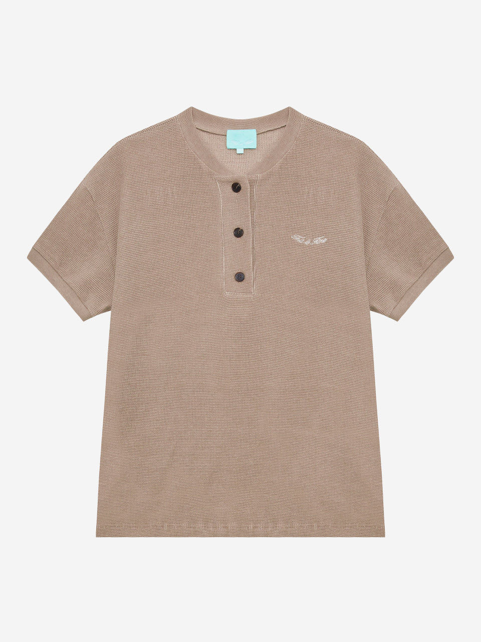 Henley-Neck Waffle Tee