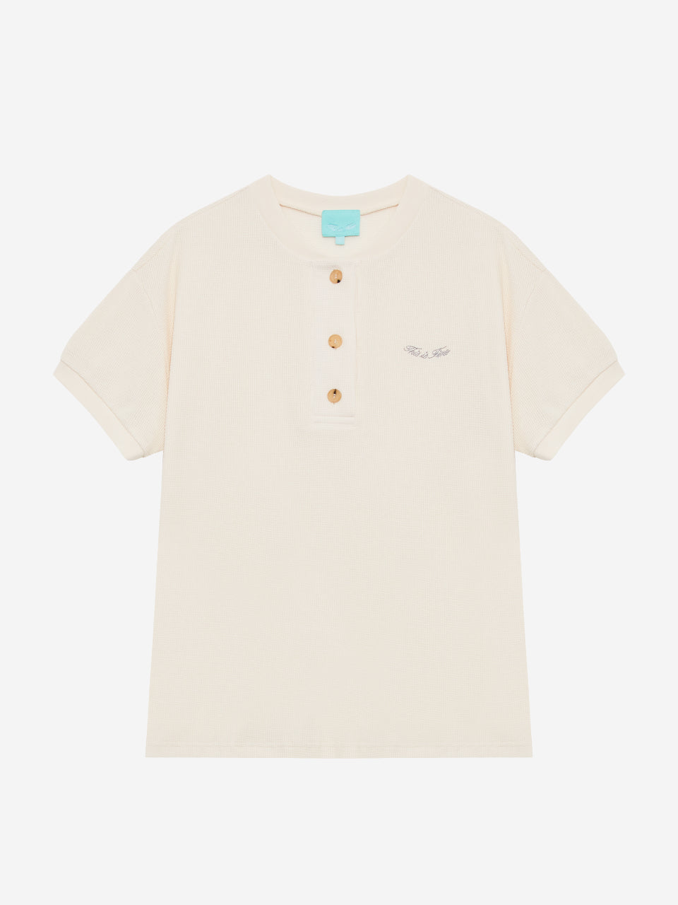 Henley-Neck Waffle Tee