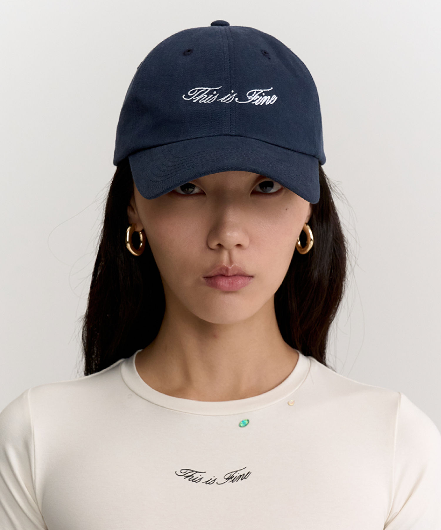 시그니처 볼 캡 네이비