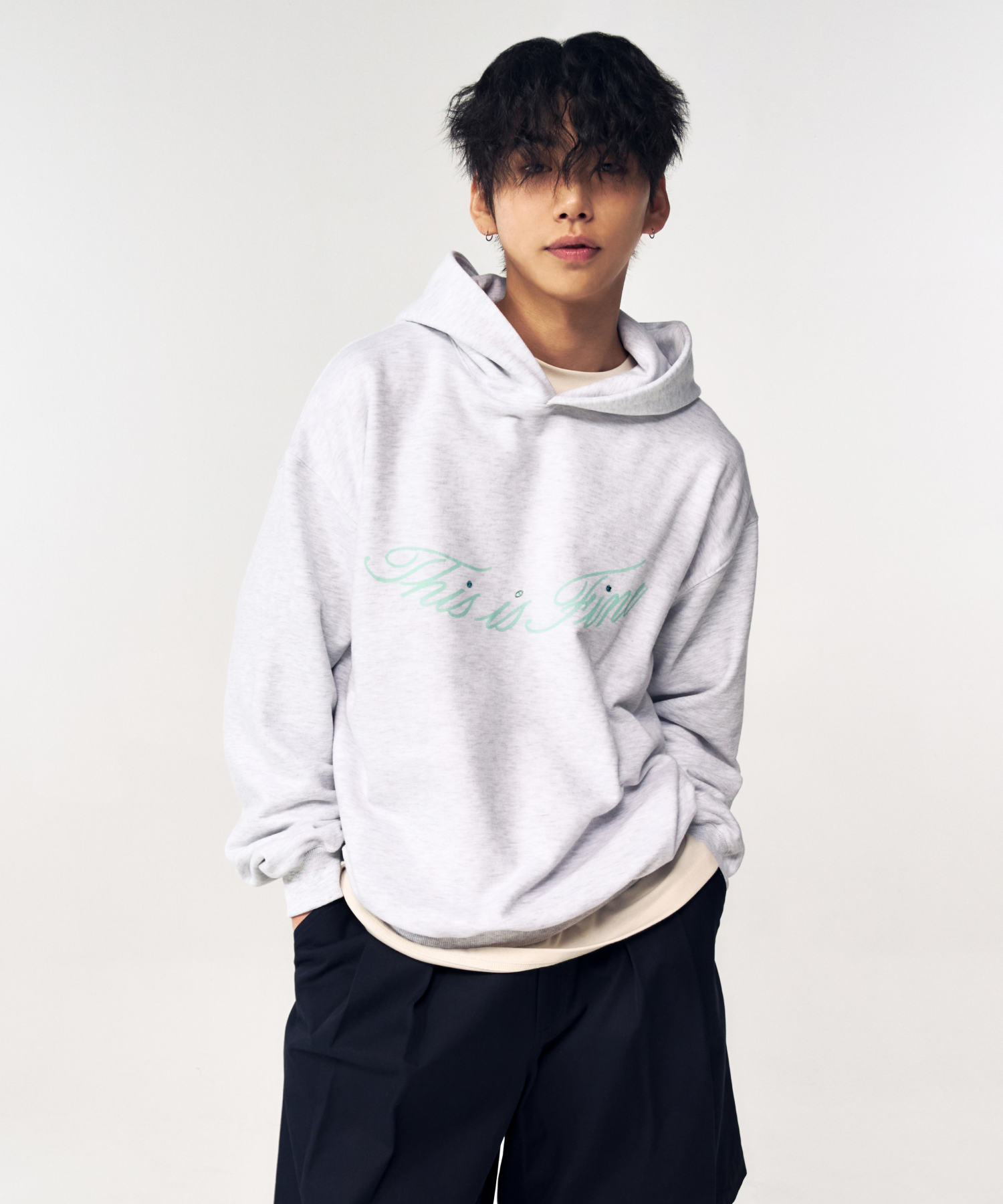 Standard Signature Hoodie Gray+TIF Blue