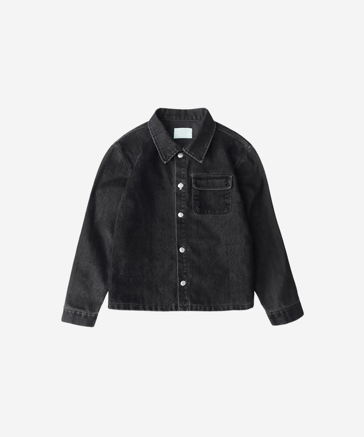 THIS IS FINE This Is Fine Trucker Jacket, Suede Black — Seoul-made fine casual suede trucker jacket (1)