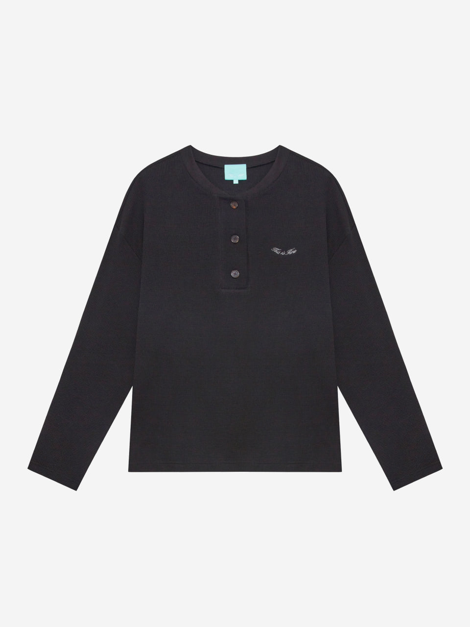 Henley Neck Waffle LS Tee