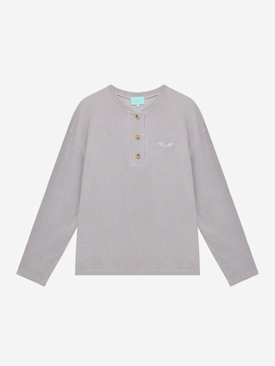 Henley Neck Waffle LS Tee