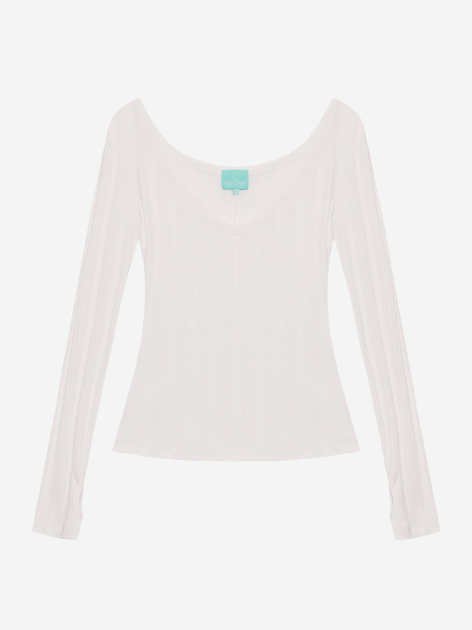 Slim V-neck Ribbed Tee