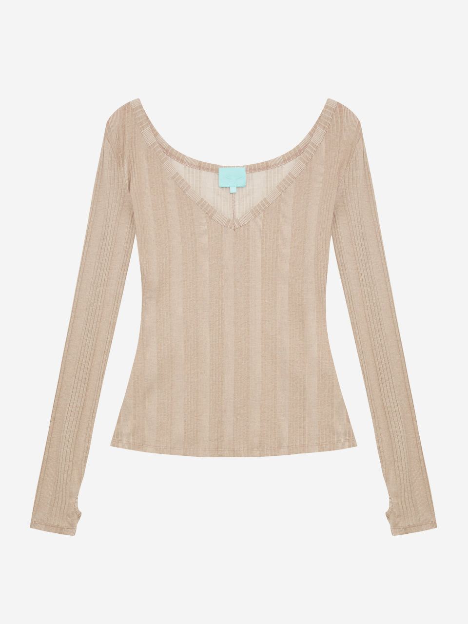 Slim V-neck Ribbed Tee